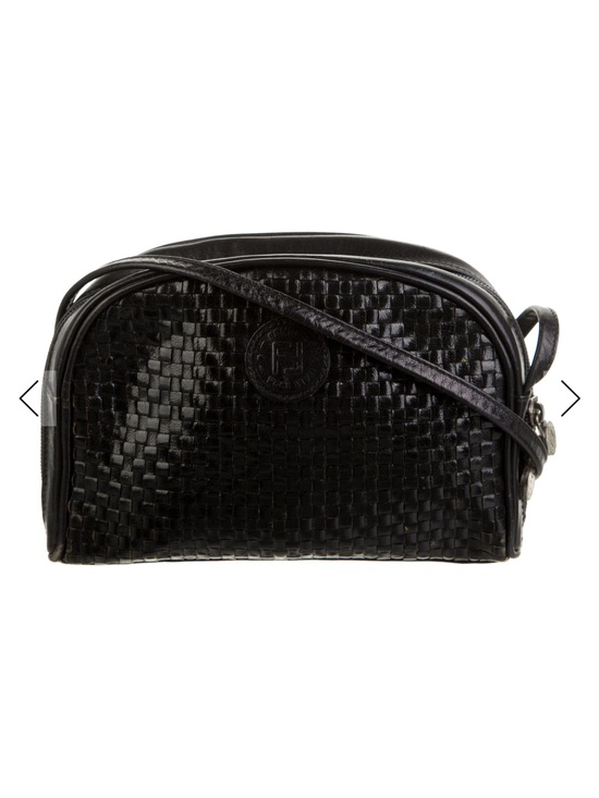 Fendi Handbags - Vintage Fendi Woven Leather Crossbody Bag Black